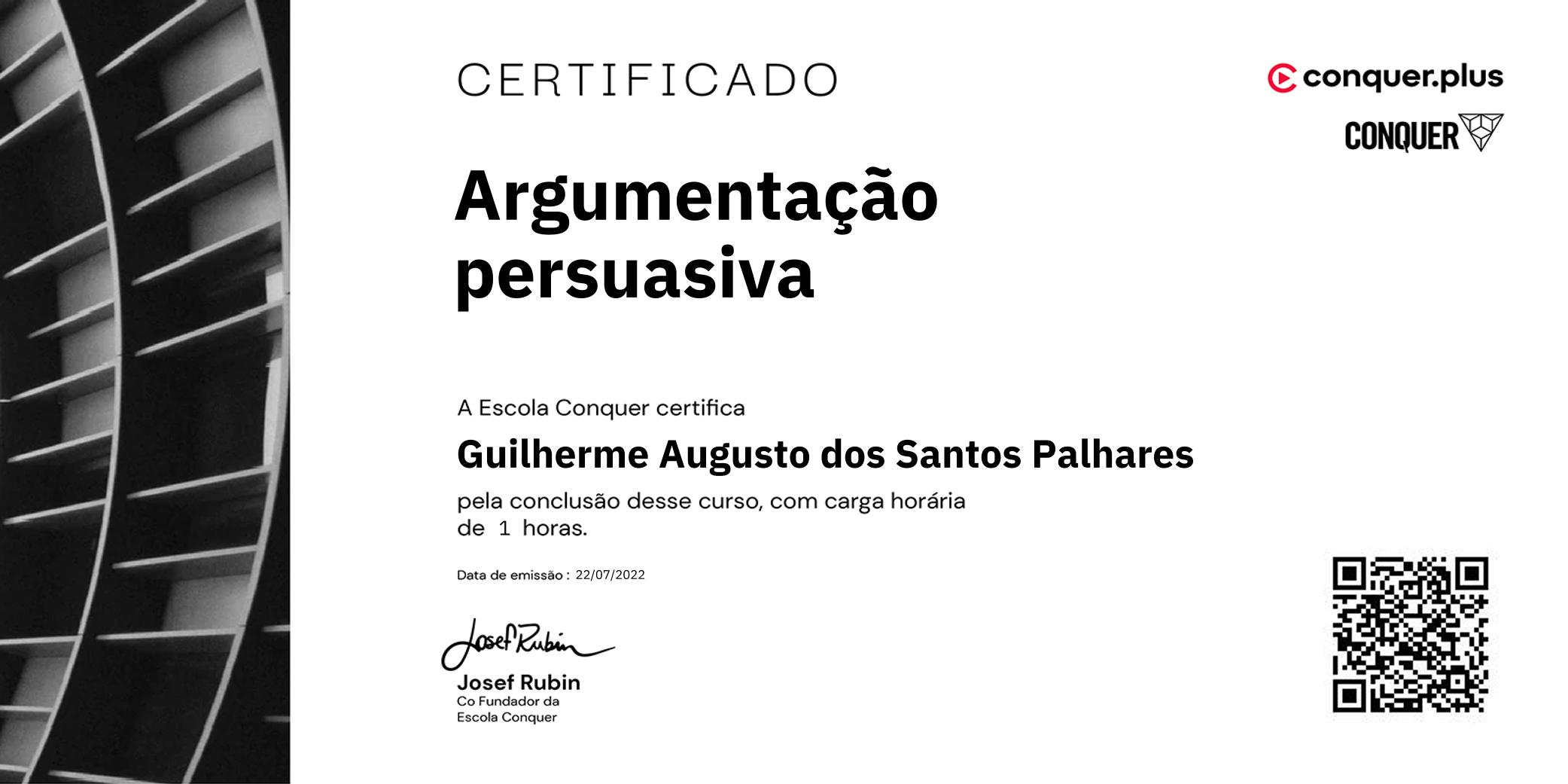 Certificado de Argumentação persuasiva